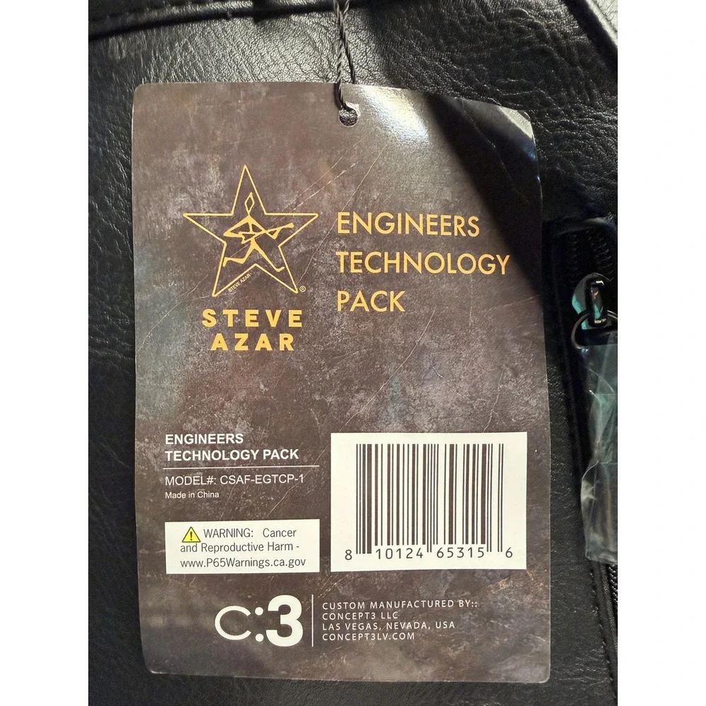 STEVE AZAR LEATHER‎ ENGINEER TECHNOLOGY BAKPACK/BAG New With Tag